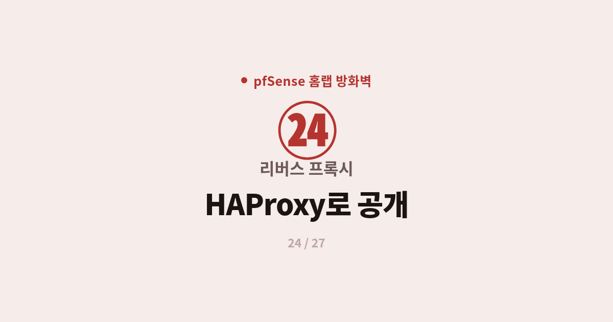 [pfSense] 24. 리버스프록시 : pfSense HAProxy로 내부 서비스 도메인 공개하기