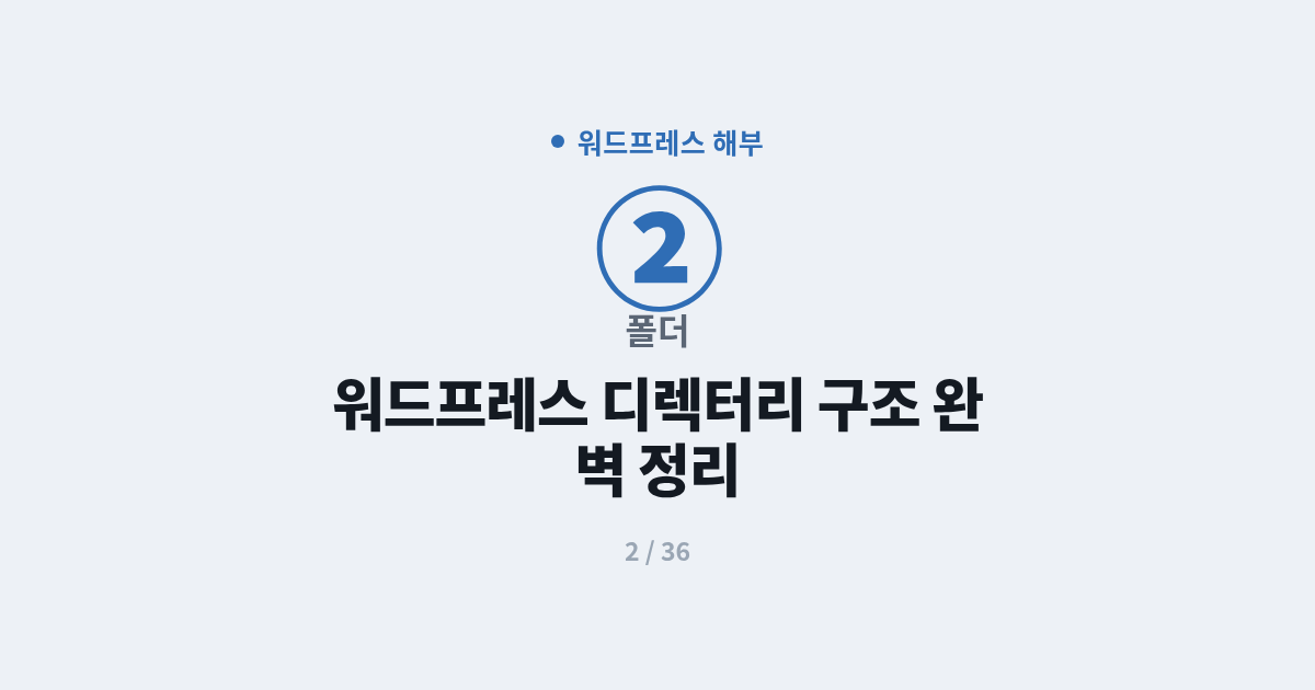 [워드프레스] 2. 폴더 : 워드프레스 디렉터리 구조 완벽 정리